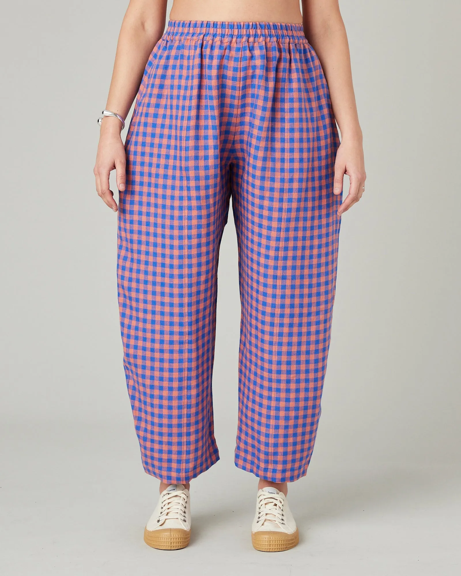 Mabel Sunset Check Linen Trousers sold by Beyond Nine product image thumbnail 3
