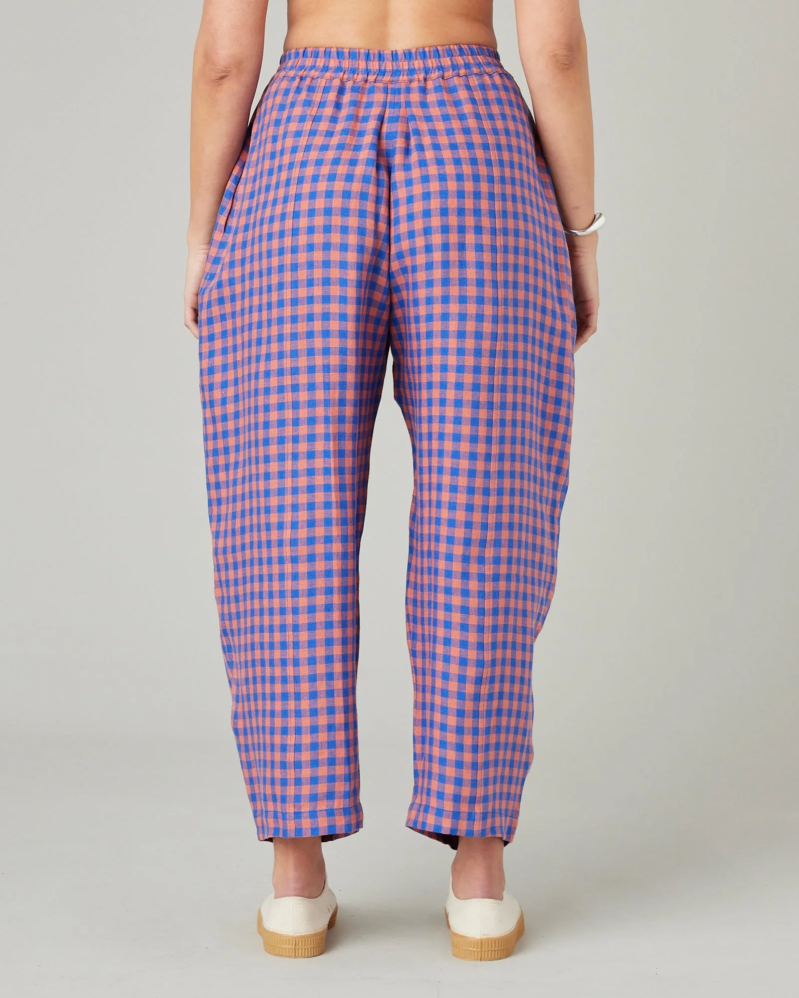 Mabel Sunset Check Linen Trousers sold by Beyond Nine product image thumbnail 5