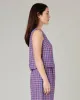 Esme Sunset Check Linen Top sold by Beyond Nine