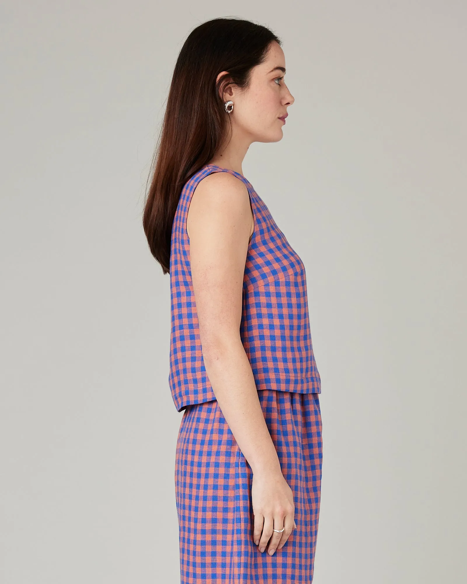 Esme Sunset Check Linen Top sold by Beyond Nine product image thumbnail 4