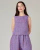 Esme Sunset Check Linen Top sold by Beyond Nine