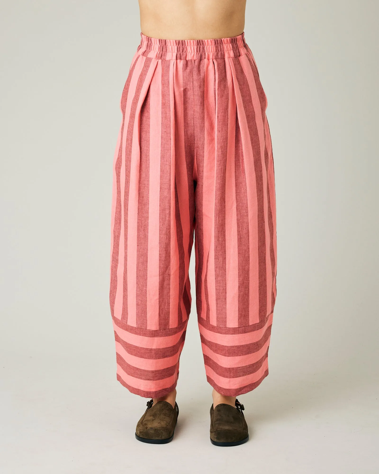 Bobbi Blush Stripe Linen Trousers sold by Beyond Nine