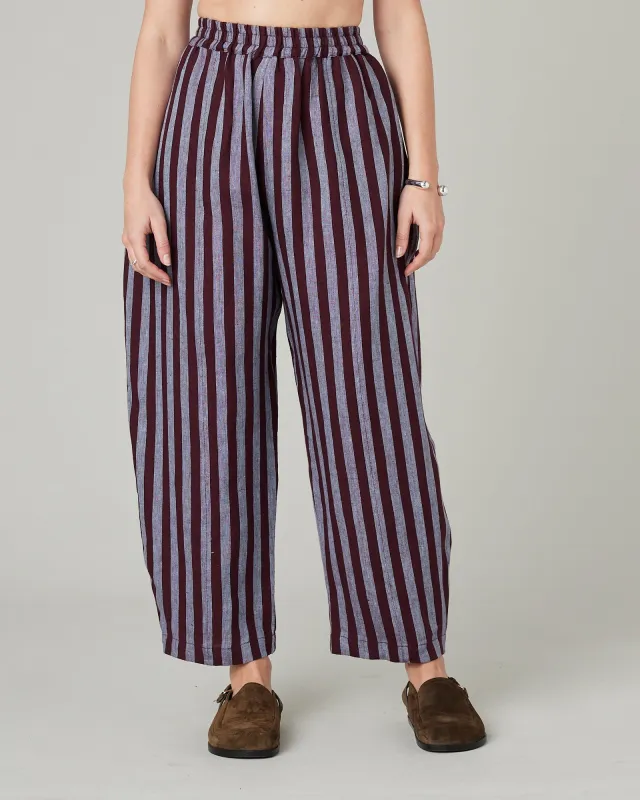 Mabel Cassis Stripe Linen Trousers sold by Beyond Nine