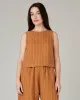 Esme Honey Pinstripe Linen Top sold by Beyond Nine