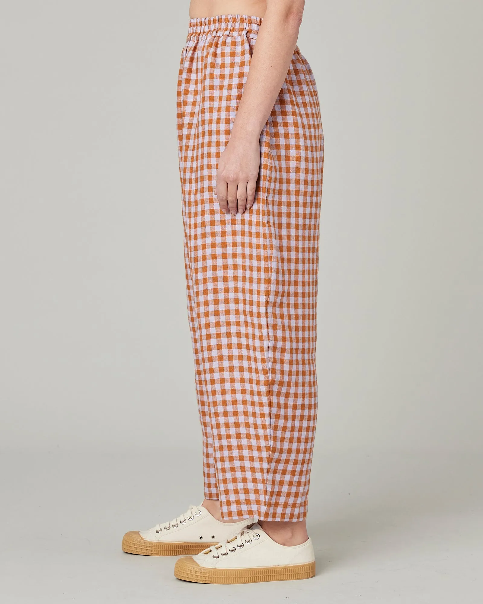 Mabel Saffron Gingham Linen Trousers sold by Beyond Nine product image thumbnail 2
