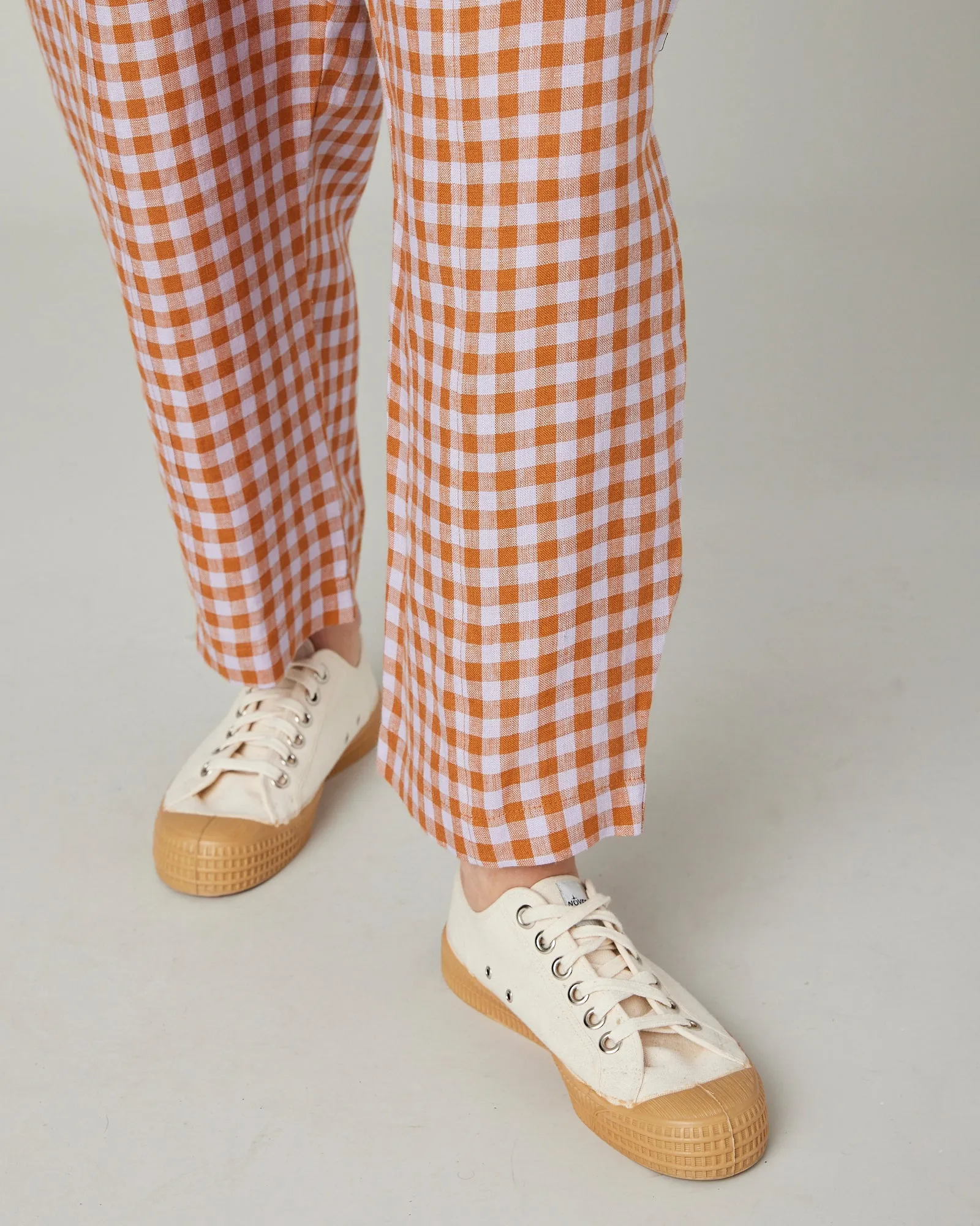 Mabel Saffron Gingham Linen Trousers sold by Beyond Nine product image thumbnail 5