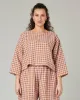 Lily Saffron Gingham Linen Top sold by Beyond Nine