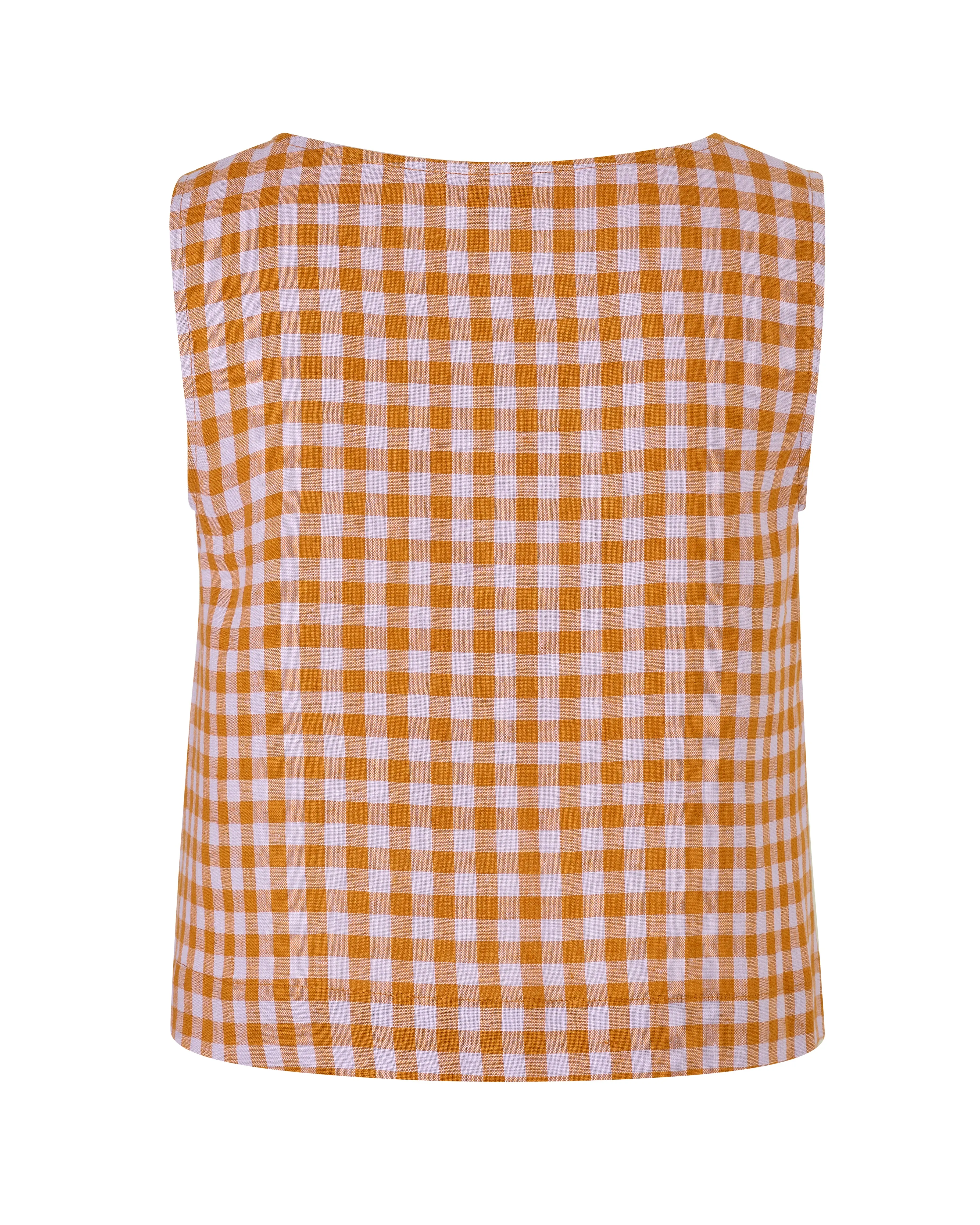 Betty Saffron Gingham Linen Top sold by Beyond Nine product image thumbnail 2