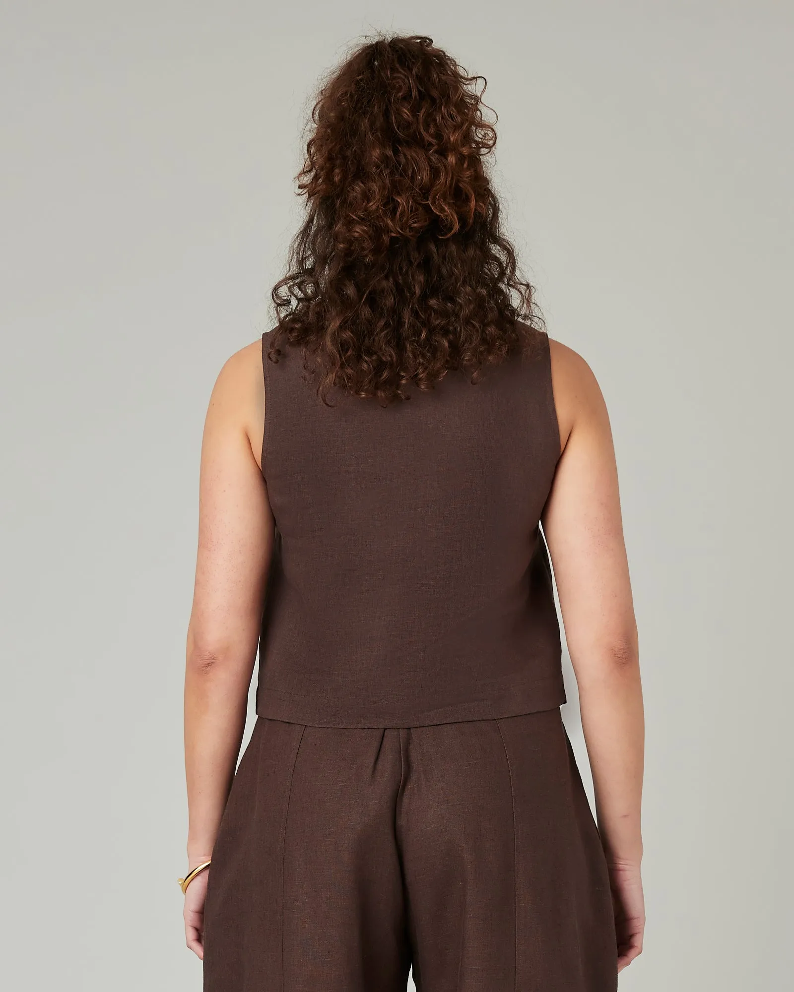 Esme Chocolate Linen Top sold by Beyond Nine product image thumbnail 3