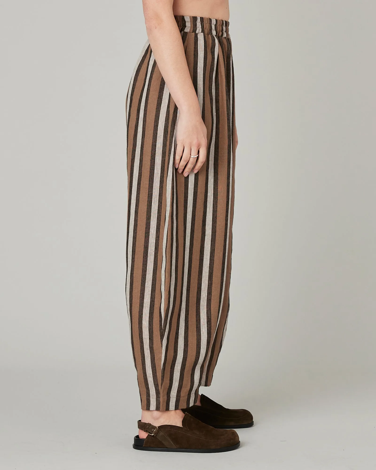 Daisy Pecan Stripe Linen Trousers sold by Beyond Nine product image thumbnail 5