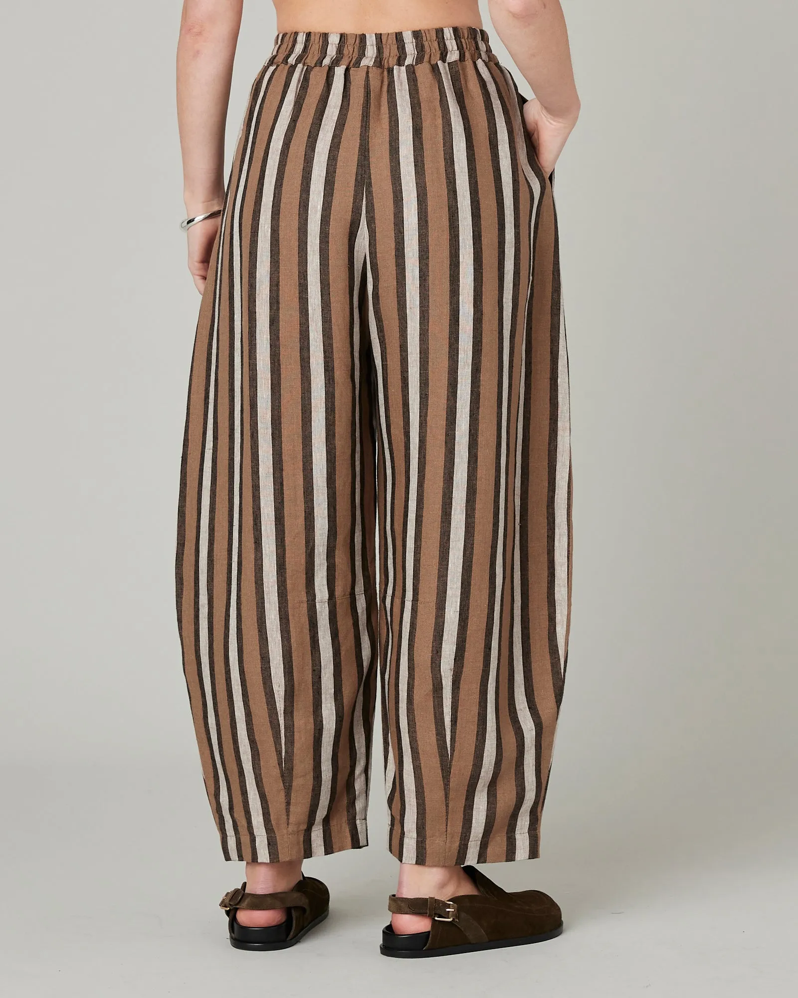 Daisy Pecan Stripe Linen Trousers sold by Beyond Nine product image thumbnail 4