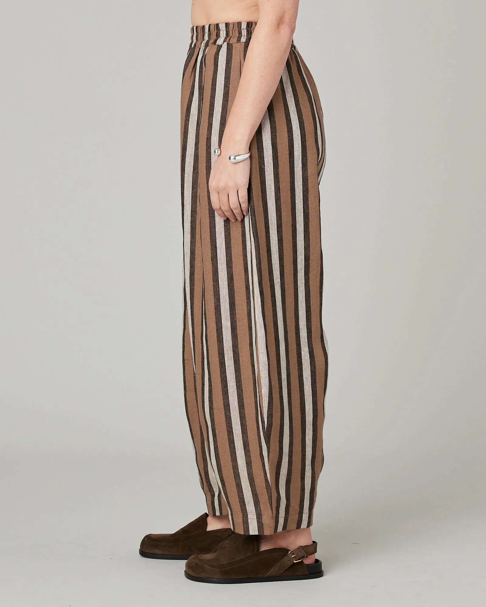 Daisy Pecan Stripe Linen Trousers sold by Beyond Nine product image thumbnail 3
