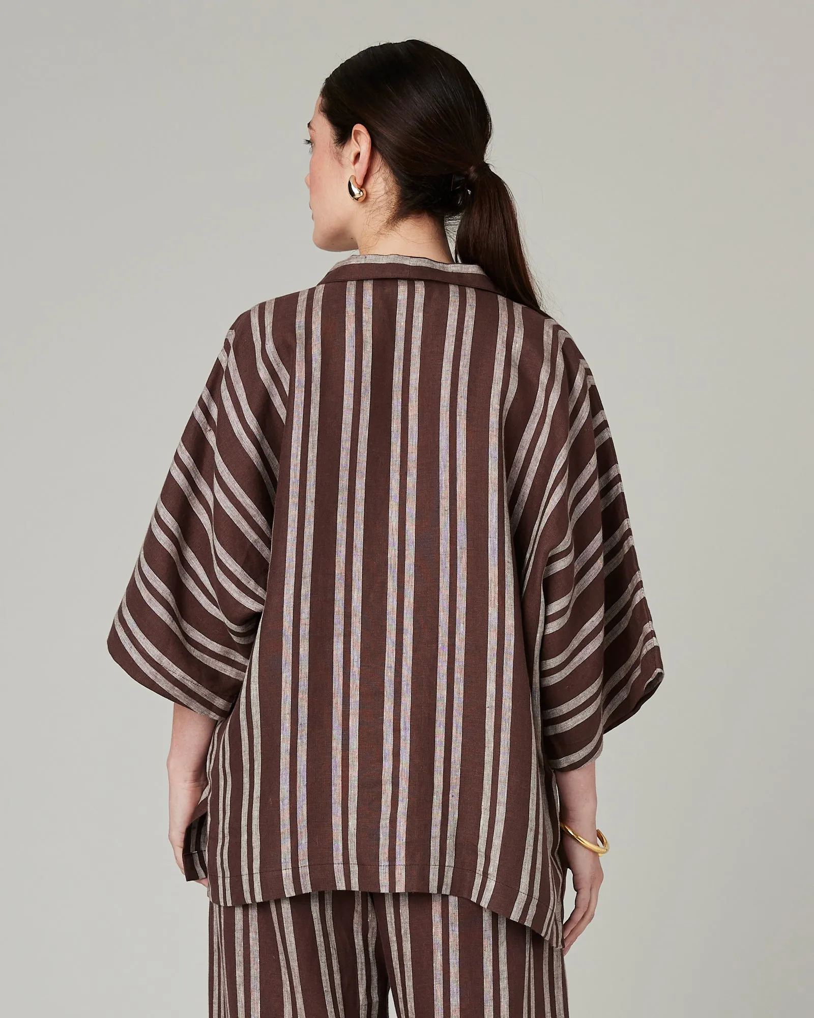 Cara Coconut Stripe Linen Shirt sold by Beyond Nine product image thumbnail 3