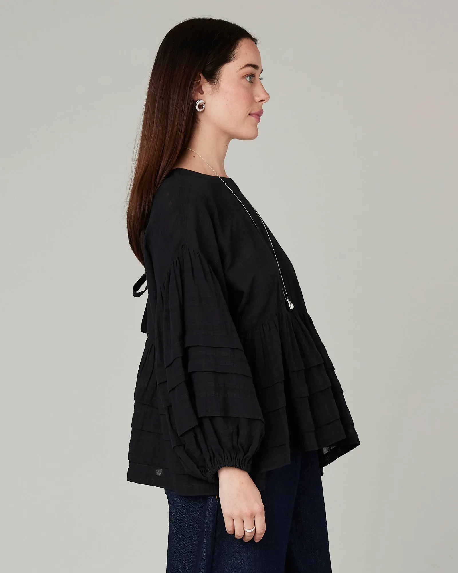Simone Black Cotton Top sold by Beyond Nine product image thumbnail 4