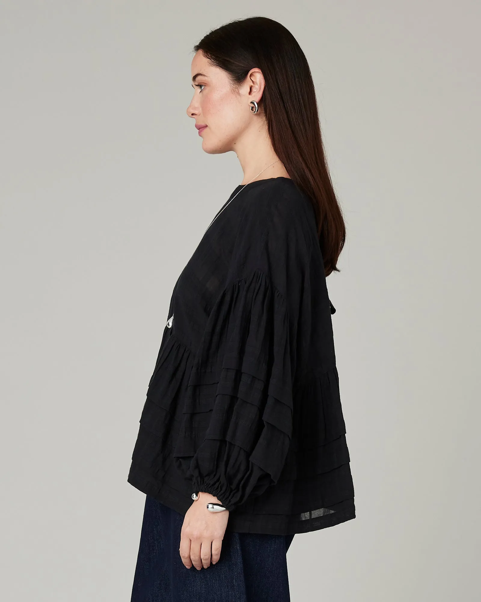 Simone Black Cotton Top sold by Beyond Nine product image thumbnail 2