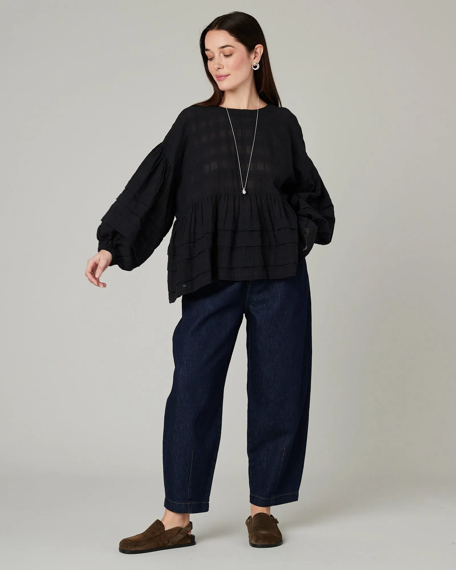 Simone Black Cotton Top sold by Beyond Nine product image thumbnail 5