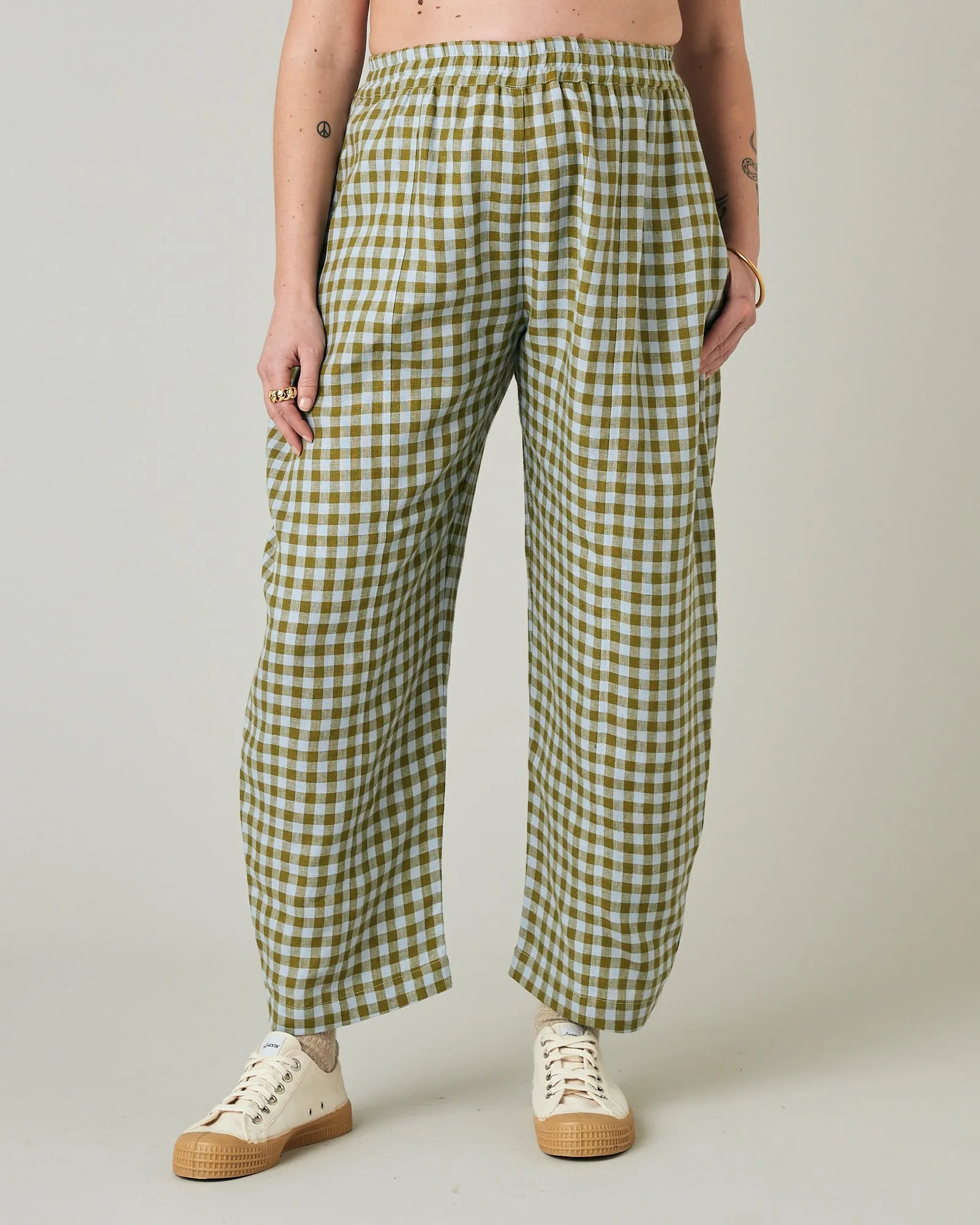 Mabel Meadow Check Linen Trousers sold by Beyond Nine product image thumbnail 2