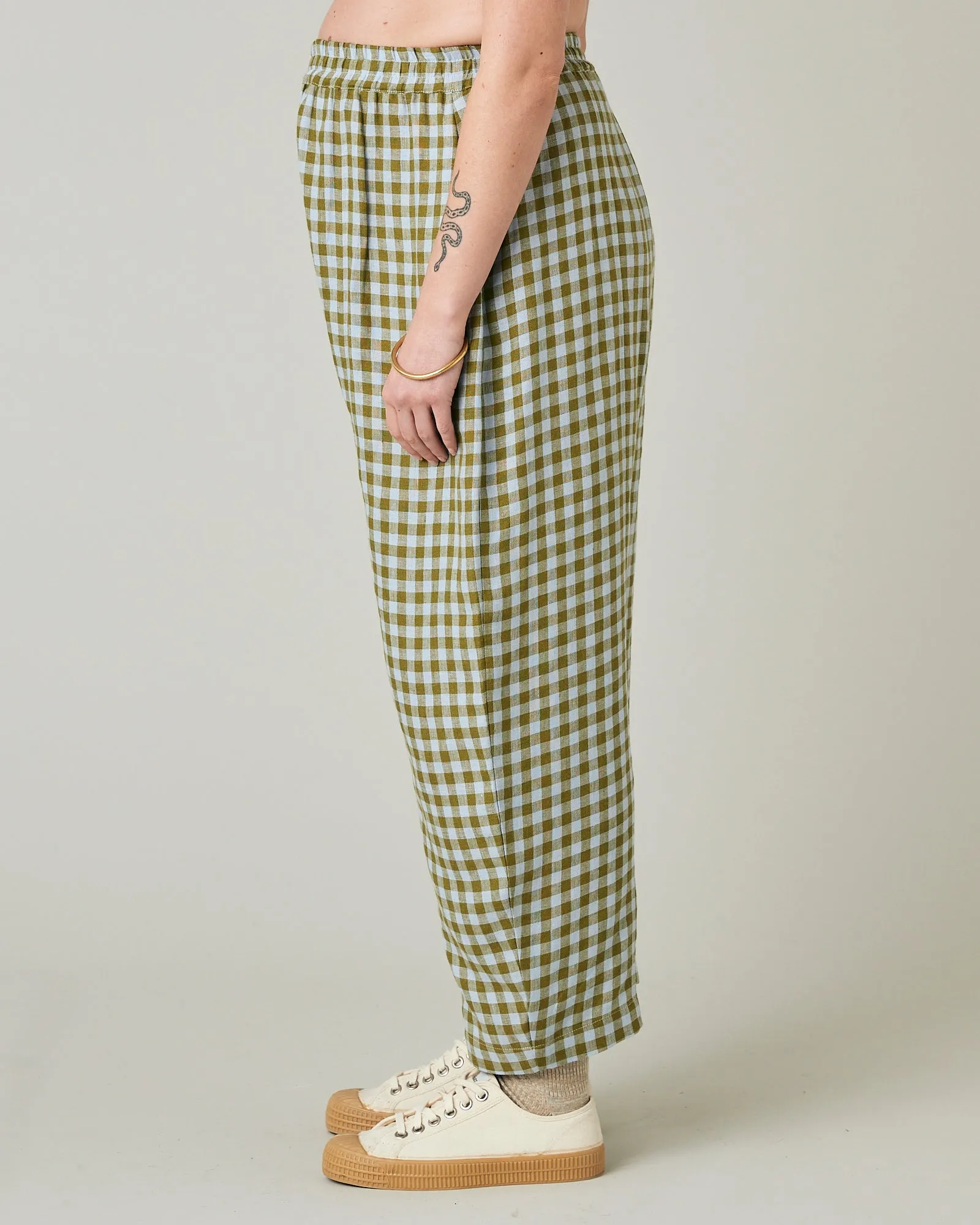 Mabel Meadow Check Linen Trousers sold by Beyond Nine product image thumbnail 3