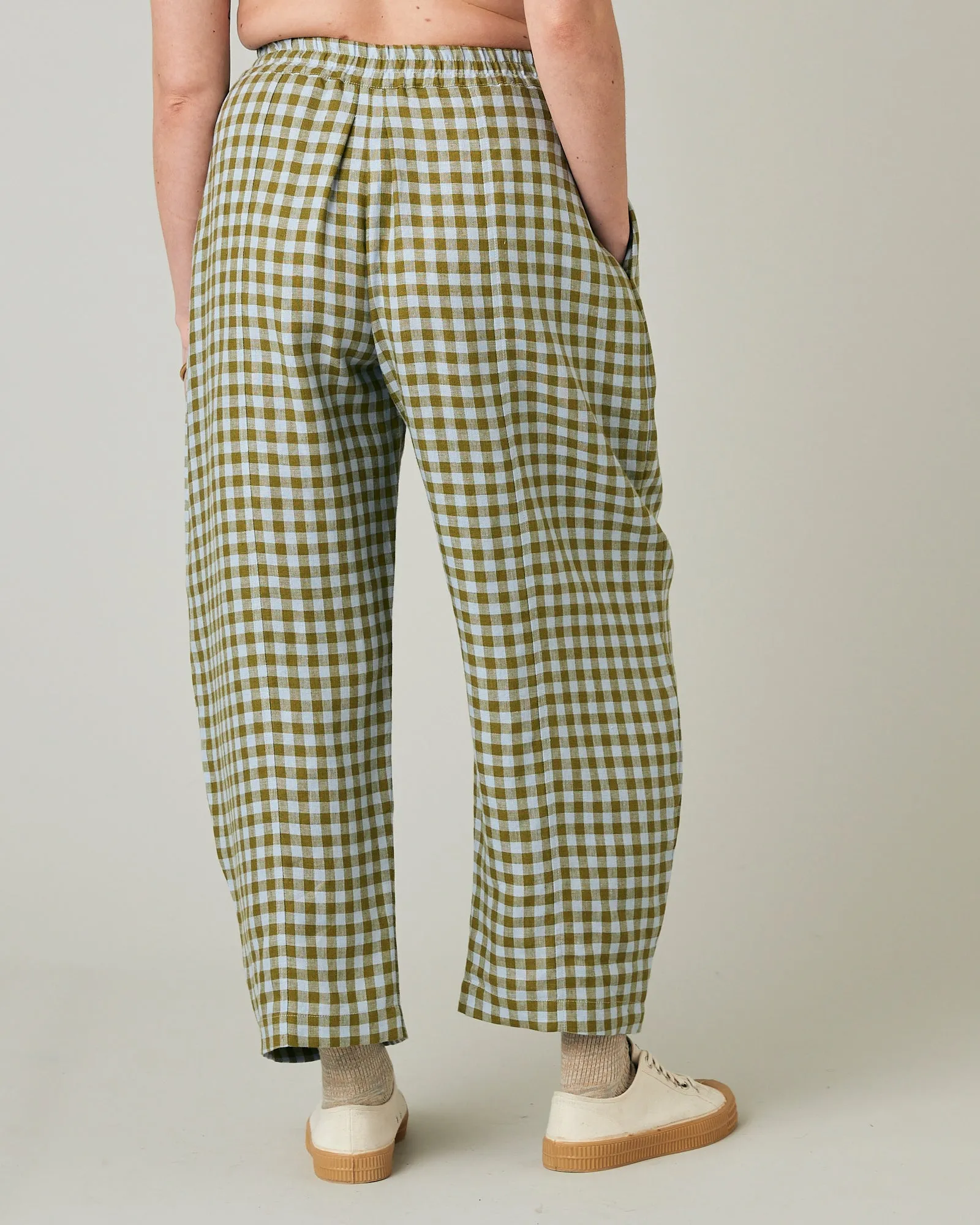Mabel Meadow Check Linen Trousers sold by Beyond Nine product image thumbnail 4