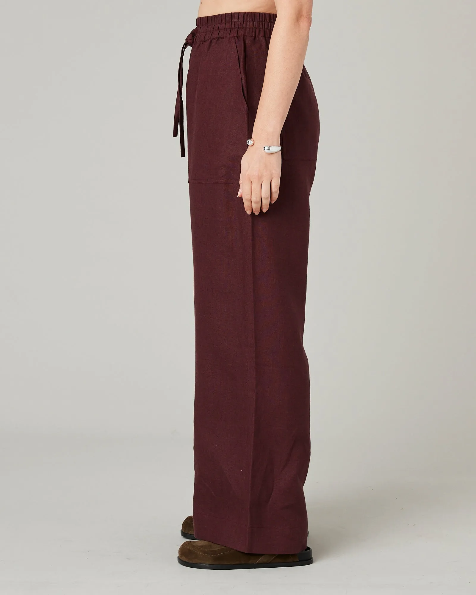 Lexi Burgundy Linen Trousers sold by Beyond Nine product image thumbnail 2
