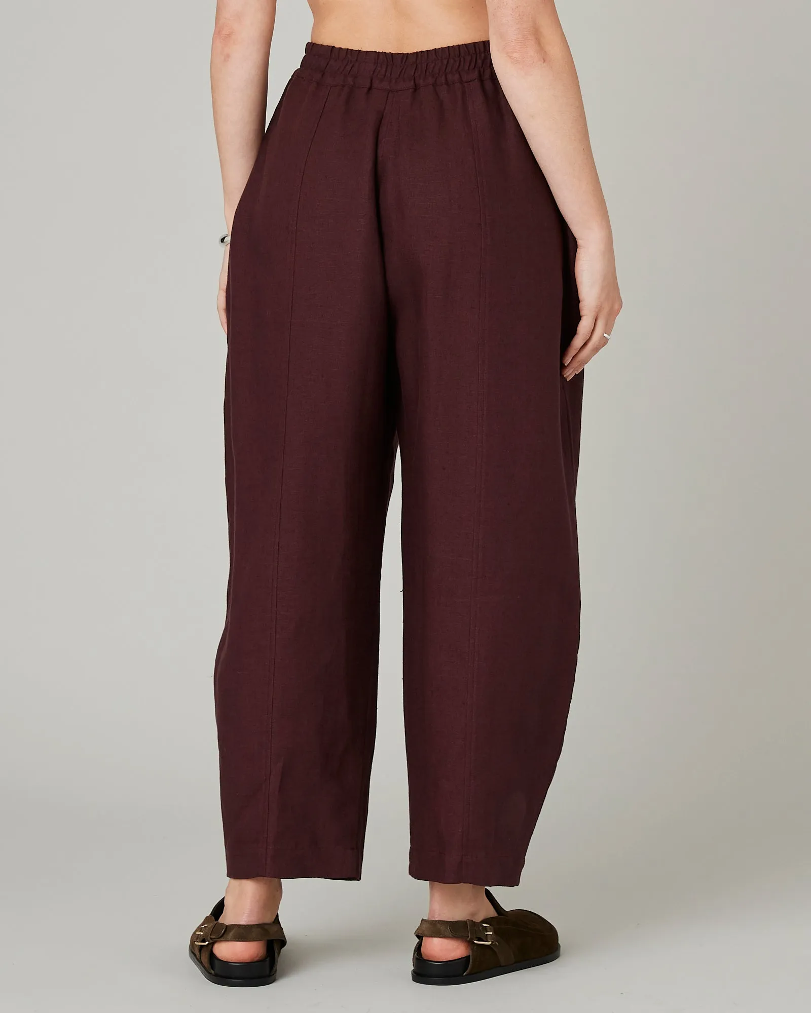 Mabel Burgundy Linen Trousers sold by Beyond Nine product image thumbnail 3