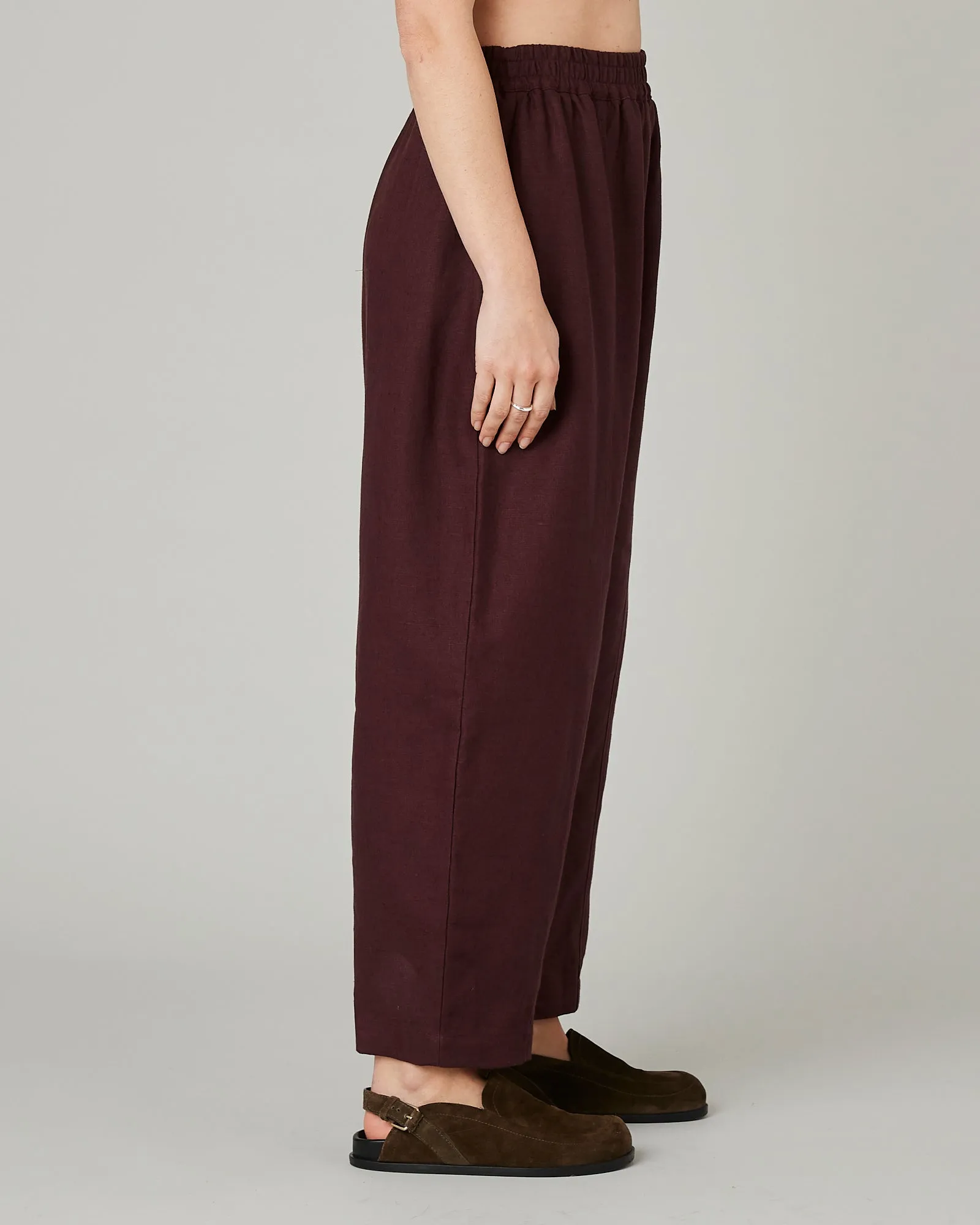 Mabel Burgundy Linen Trousers sold by Beyond Nine product image thumbnail 4