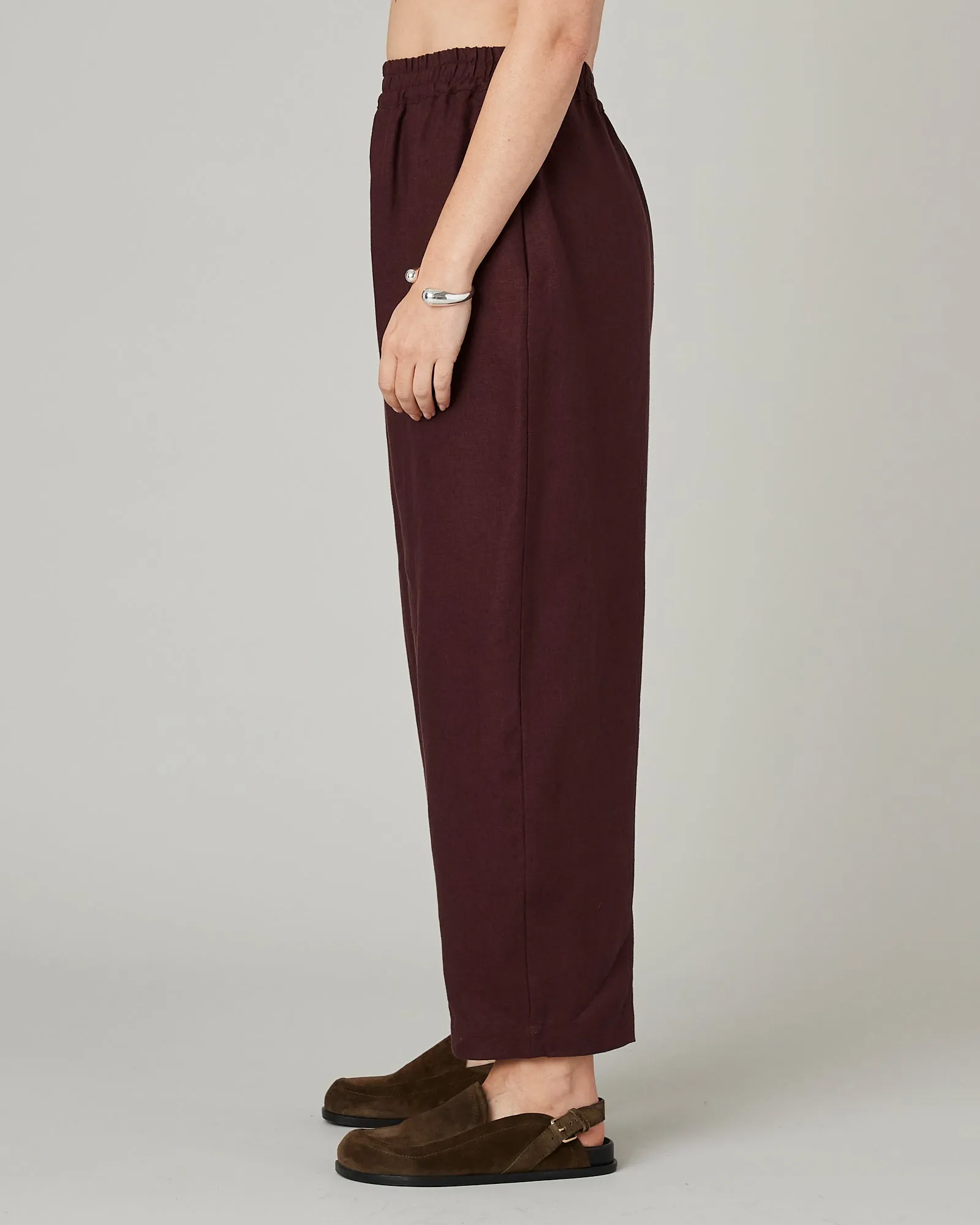 Mabel Burgundy Linen Trousers sold by Beyond Nine product image thumbnail 2