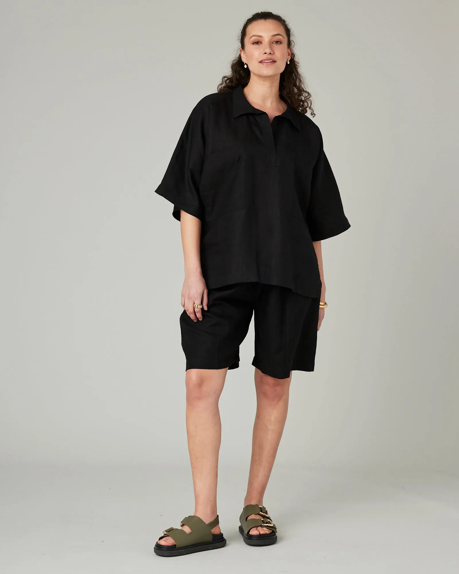 Liv Black Linen Shorts sold by Beyond Nine product image thumbnail 2