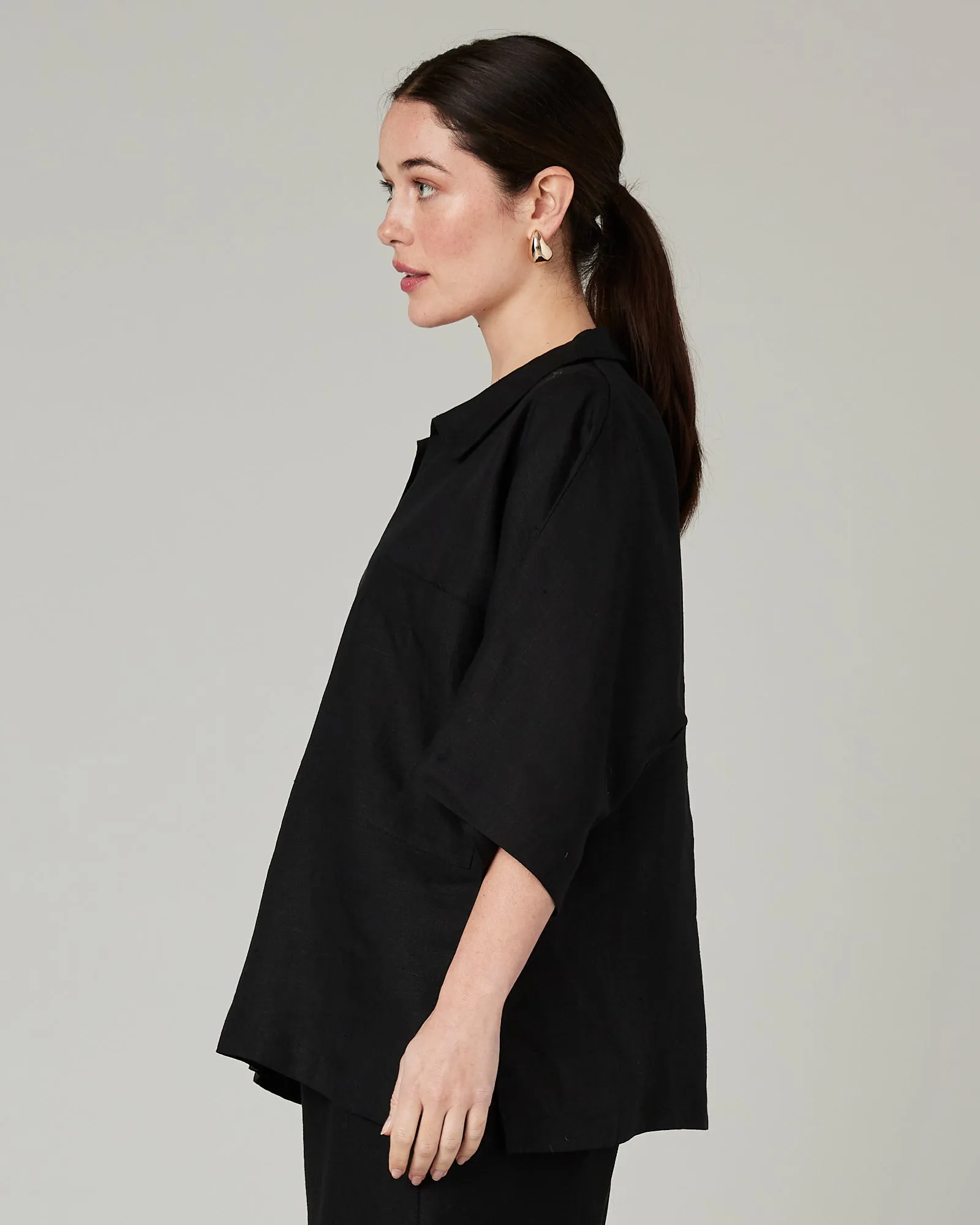 Cara Black Linen Shirt sold by Beyond Nine product image thumbnail 2