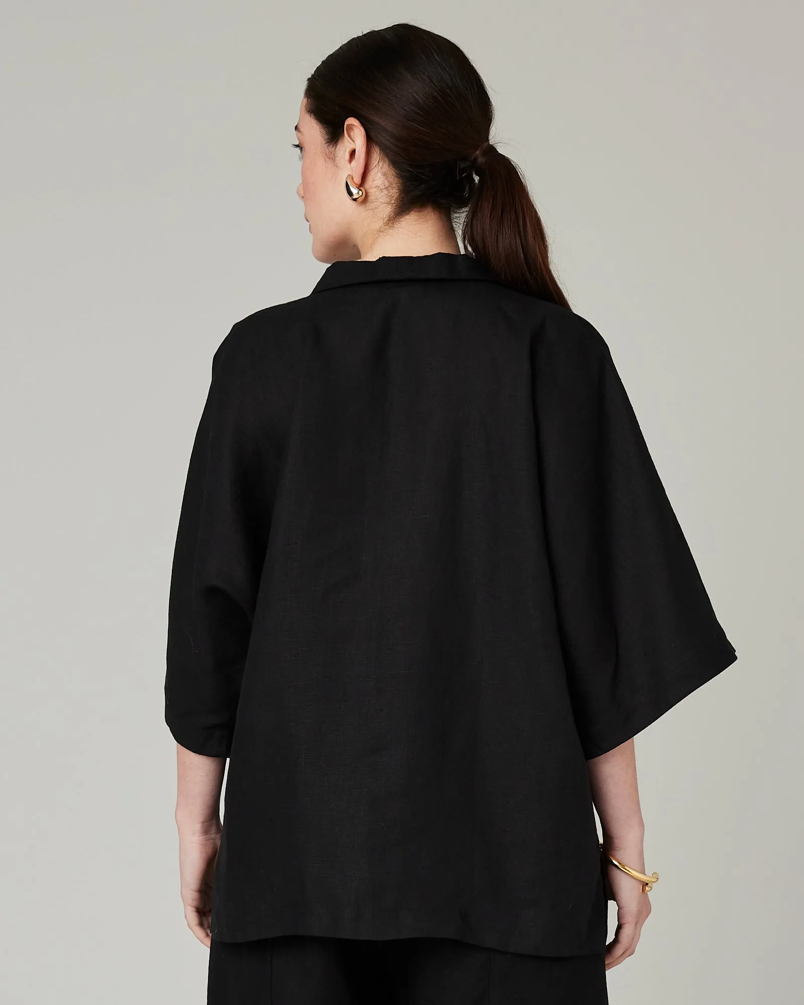 Cara Black Linen Shirt sold by Beyond Nine product image thumbnail 3
