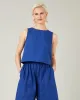 Esme Cobalt Cotton Poplin Top sold by Beyond Nine