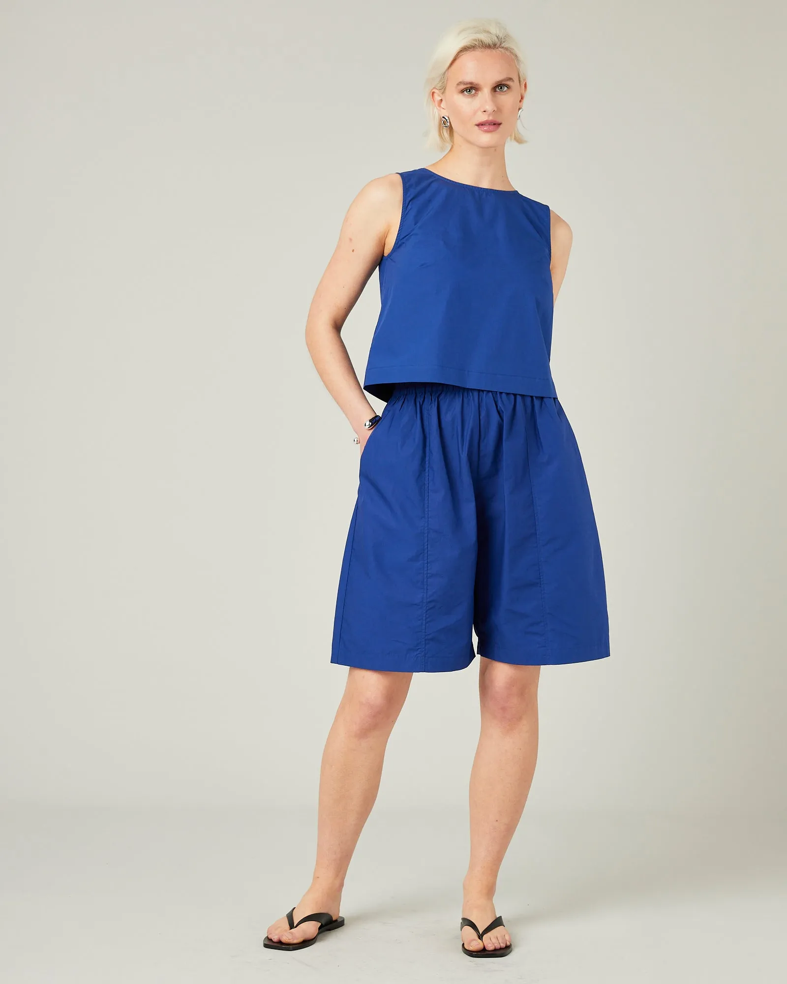 Esme Cobalt Cotton Poplin Top sold by Beyond Nine product image thumbnail 5