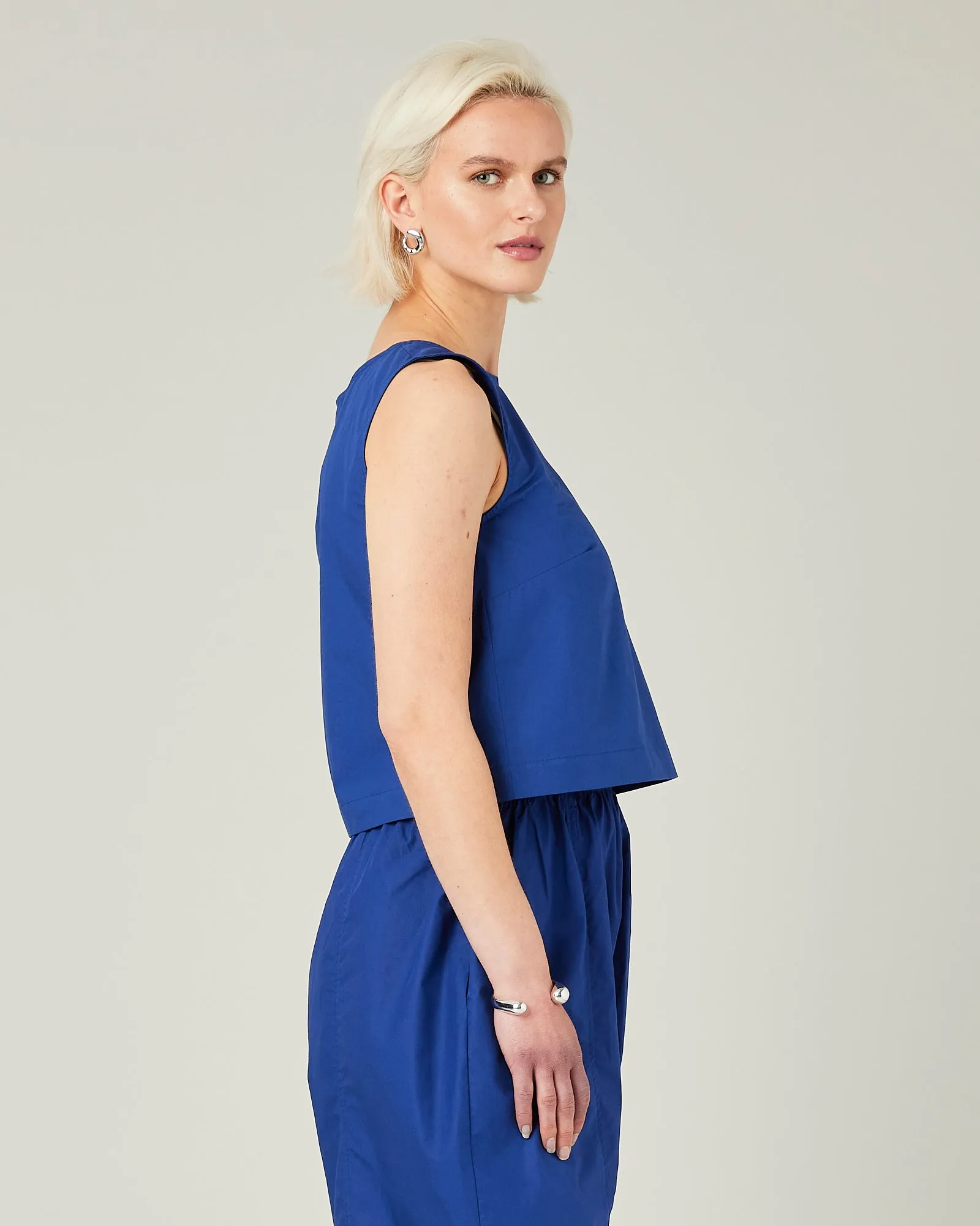 Esme Cobalt Cotton Poplin Top sold by Beyond Nine product image thumbnail 4