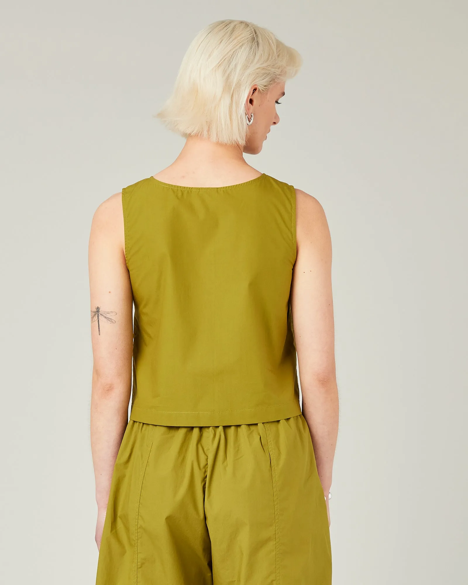 Esme Olive Cotton Poplin Top sold by Beyond Nine product image thumbnail 3