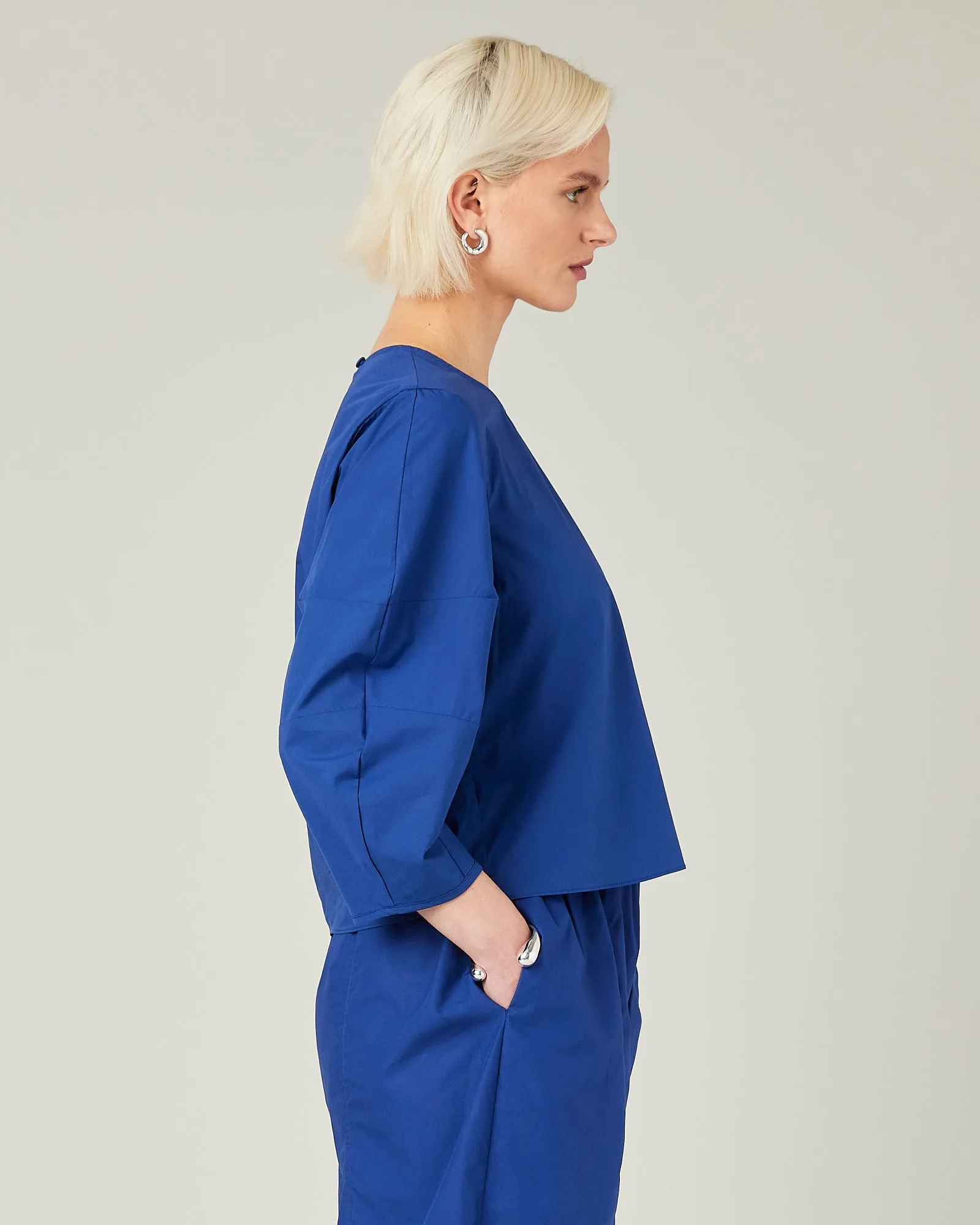 Lena Cobalt Cotton Poplin Top sold by Beyond Nine product image thumbnail 4
