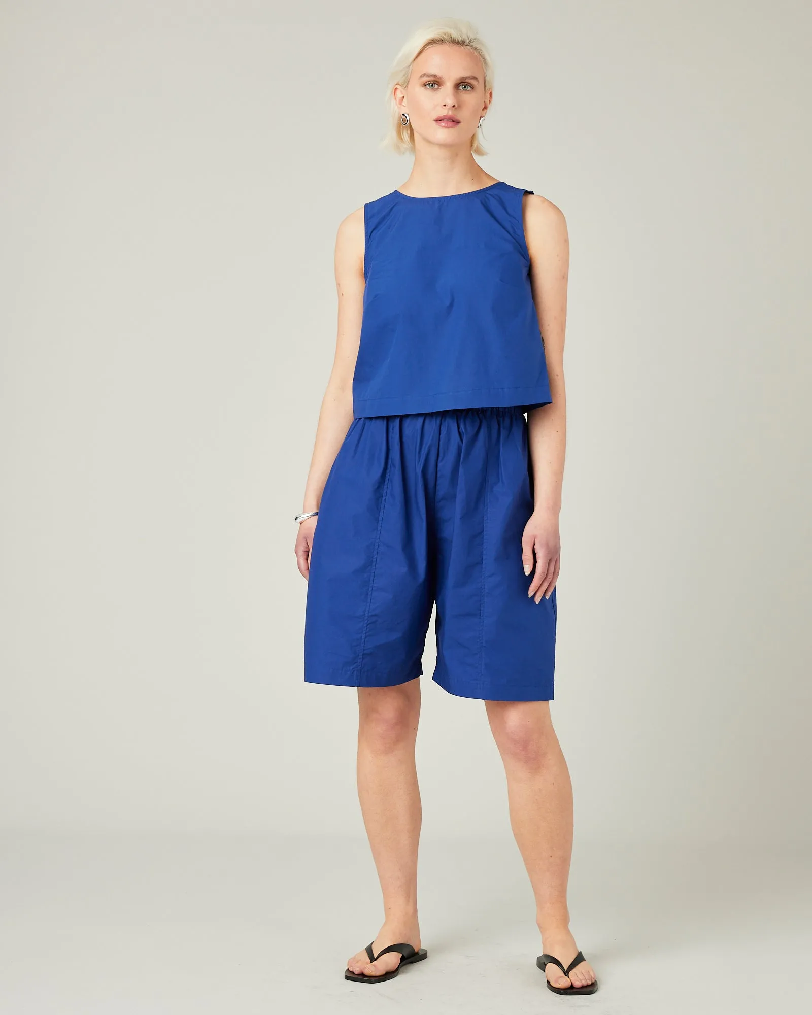 Liv Cobalt Cotton Poplin Shorts sold by Beyond Nine product image thumbnail 5