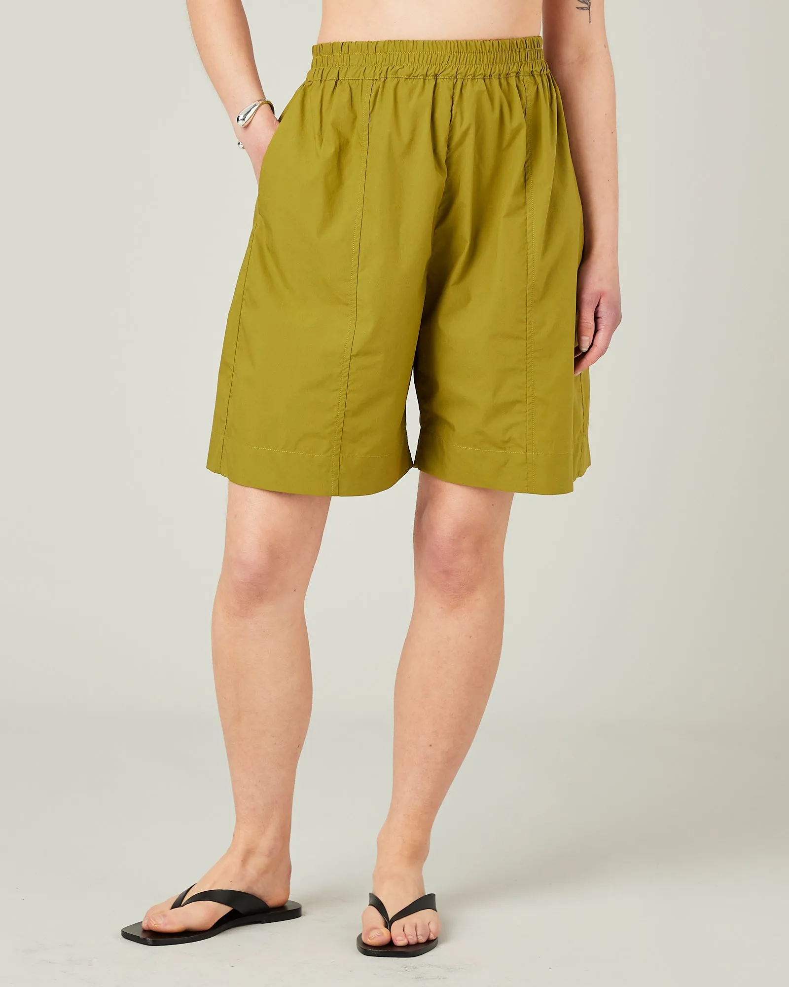 Liv Olive Cotton Poplin Shorts sold by Beyond Nine product image thumbnail 2