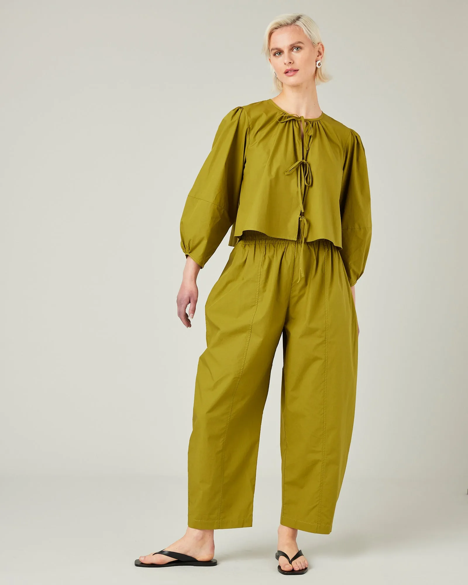 Fleur Olive Cotton Poplin Top sold by Beyond Nine product image thumbnail 5