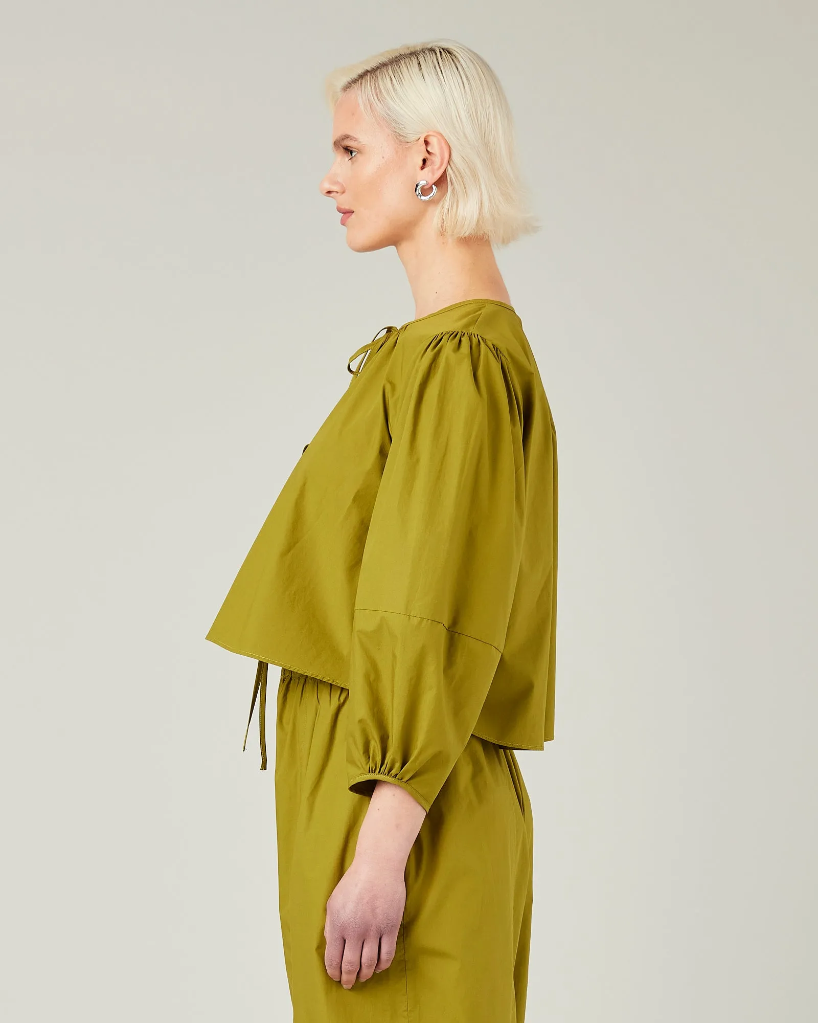Fleur Olive Cotton Poplin Top sold by Beyond Nine product image thumbnail 3