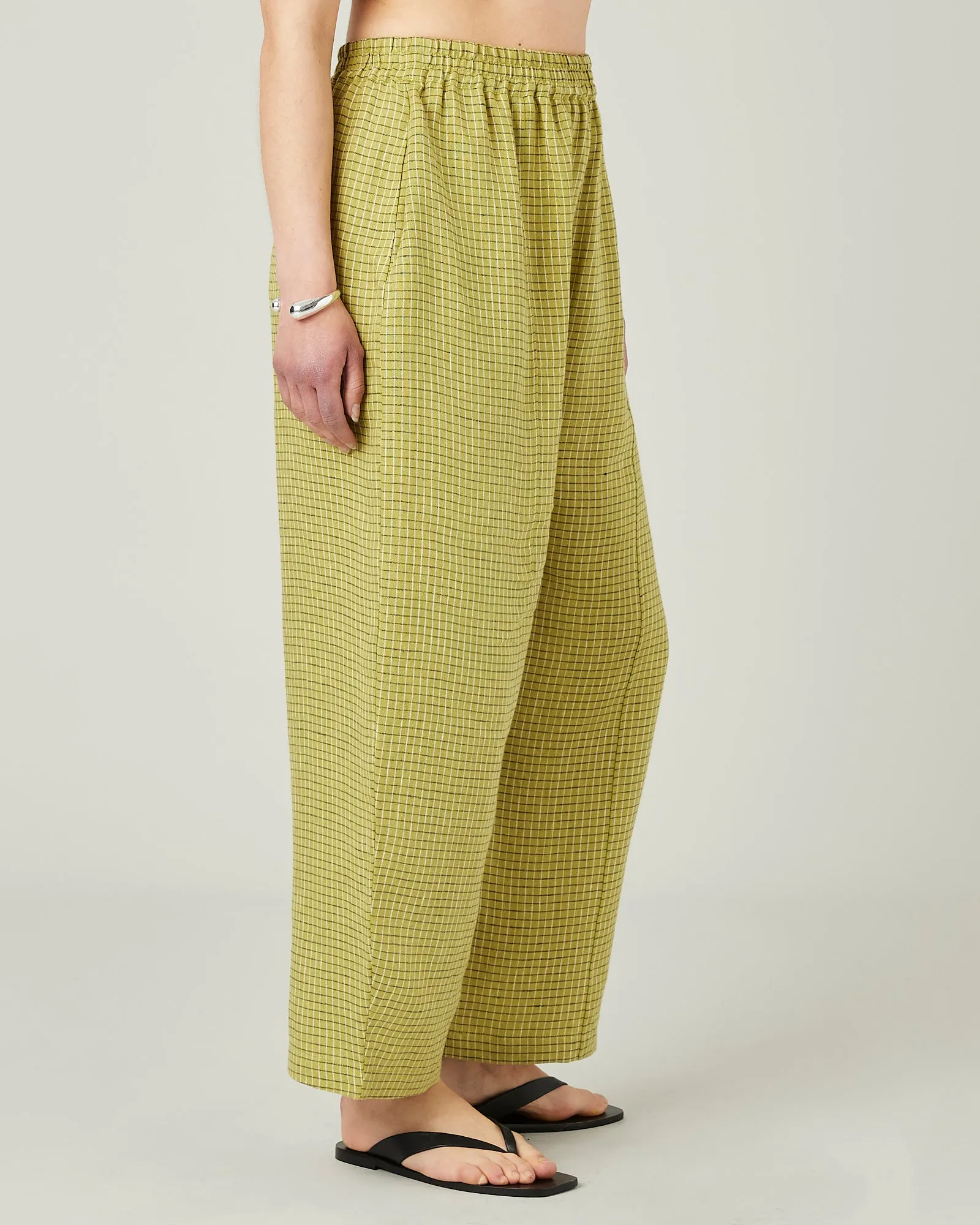 Mabel Green Mini Grid Linen Trousers sold by Beyond Nine product image thumbnail 5