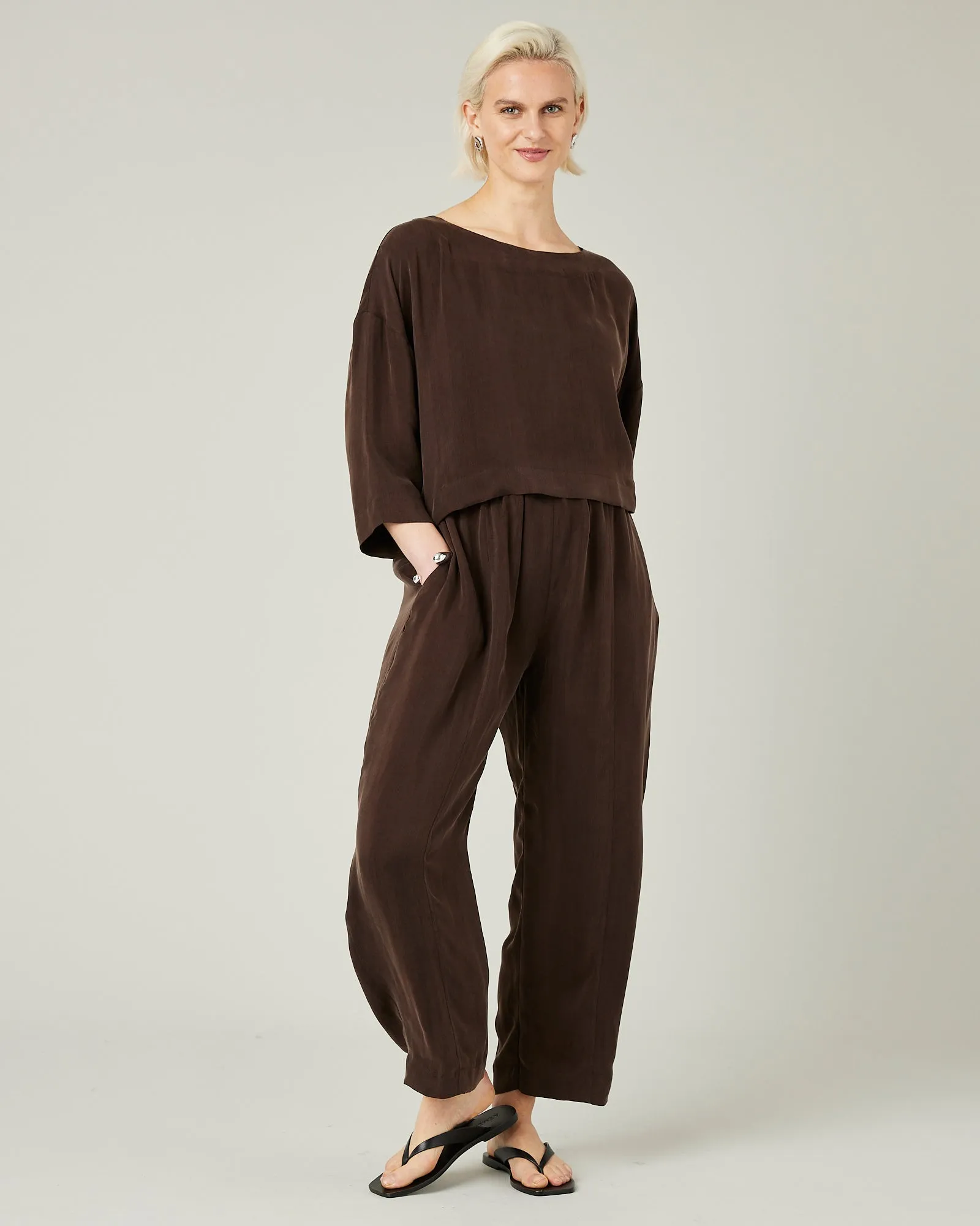 Lily Espresso Cupro Top sold by Beyond Nine product image thumbnail 5