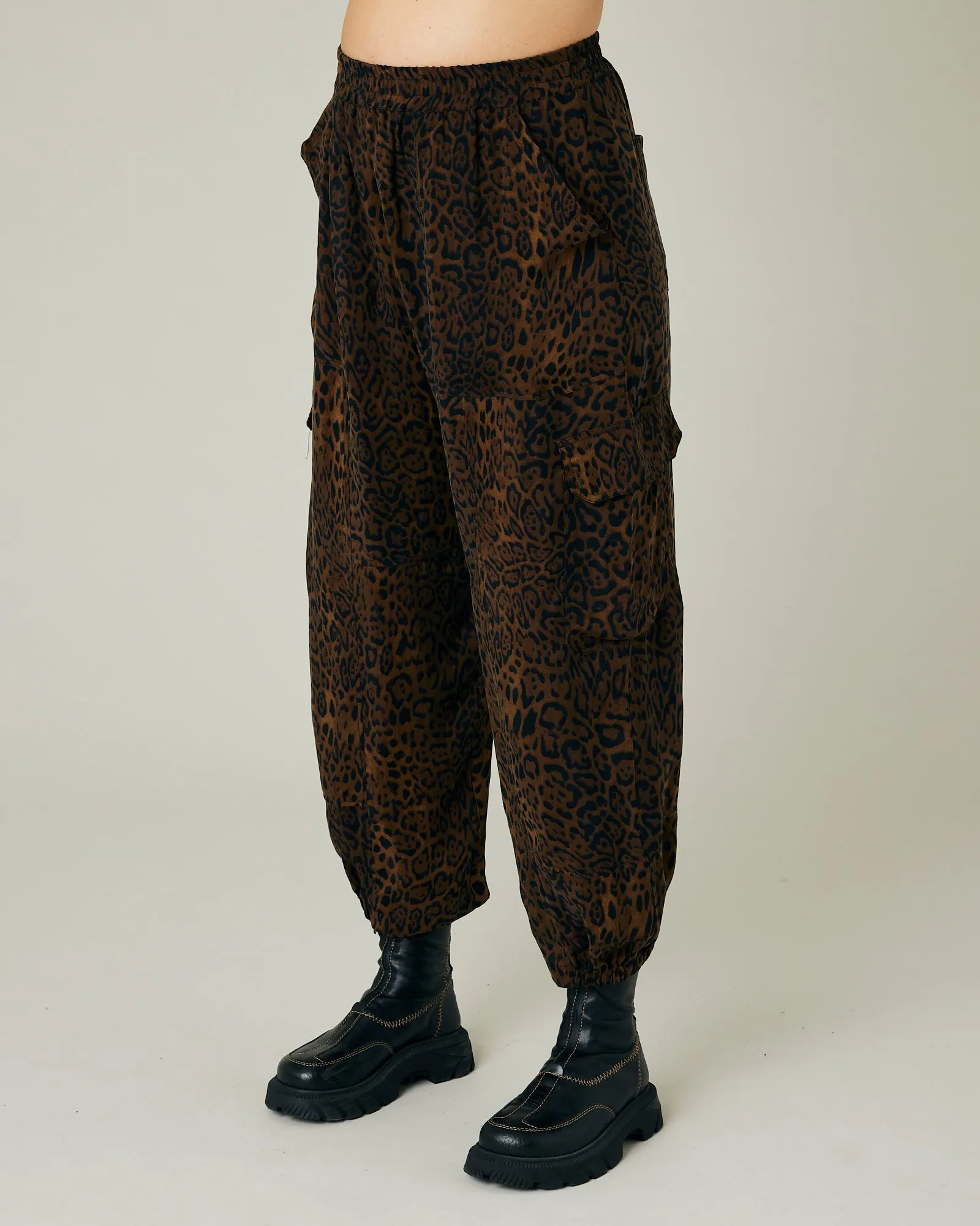 Sylvie Dark Leopard Print Cupro Trousers sold by Beyond Nine product image thumbnail 2
