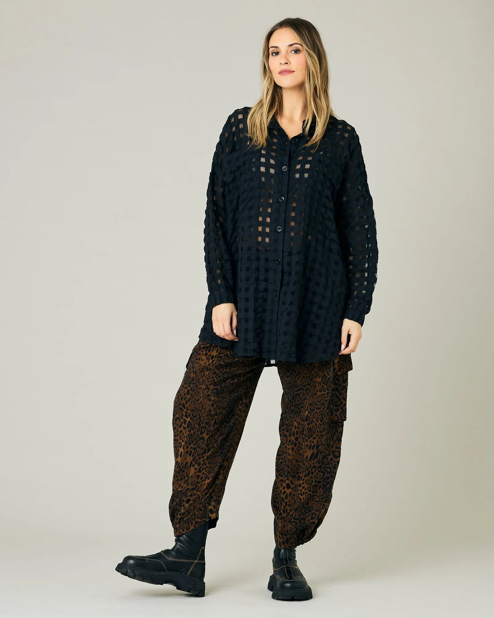 Sylvie Dark Leopard Print Cupro Trousers sold by Beyond Nine product image thumbnail 5