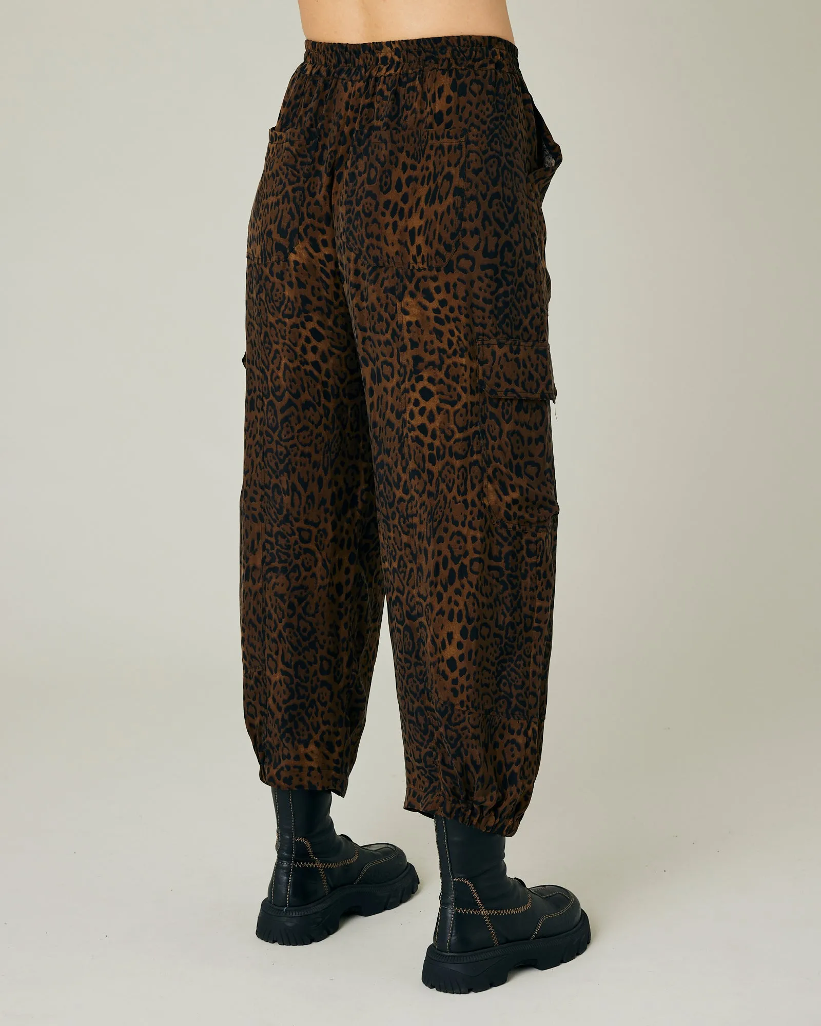 Sylvie Dark Leopard Print Cupro Trousers sold by Beyond Nine product image thumbnail 4