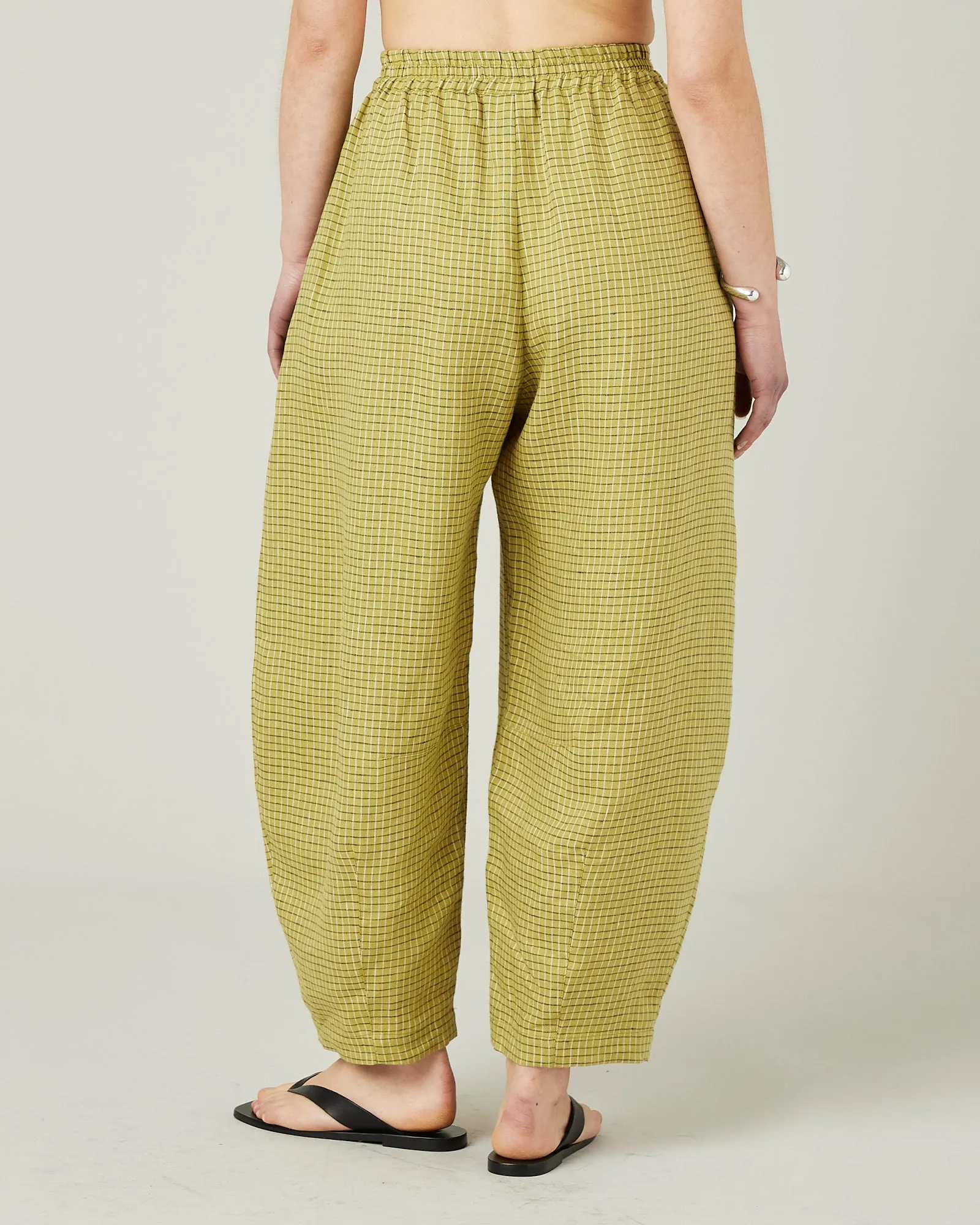 Daisy Green Mini Grid Linen Trousers sold by Beyond Nine product image thumbnail 4