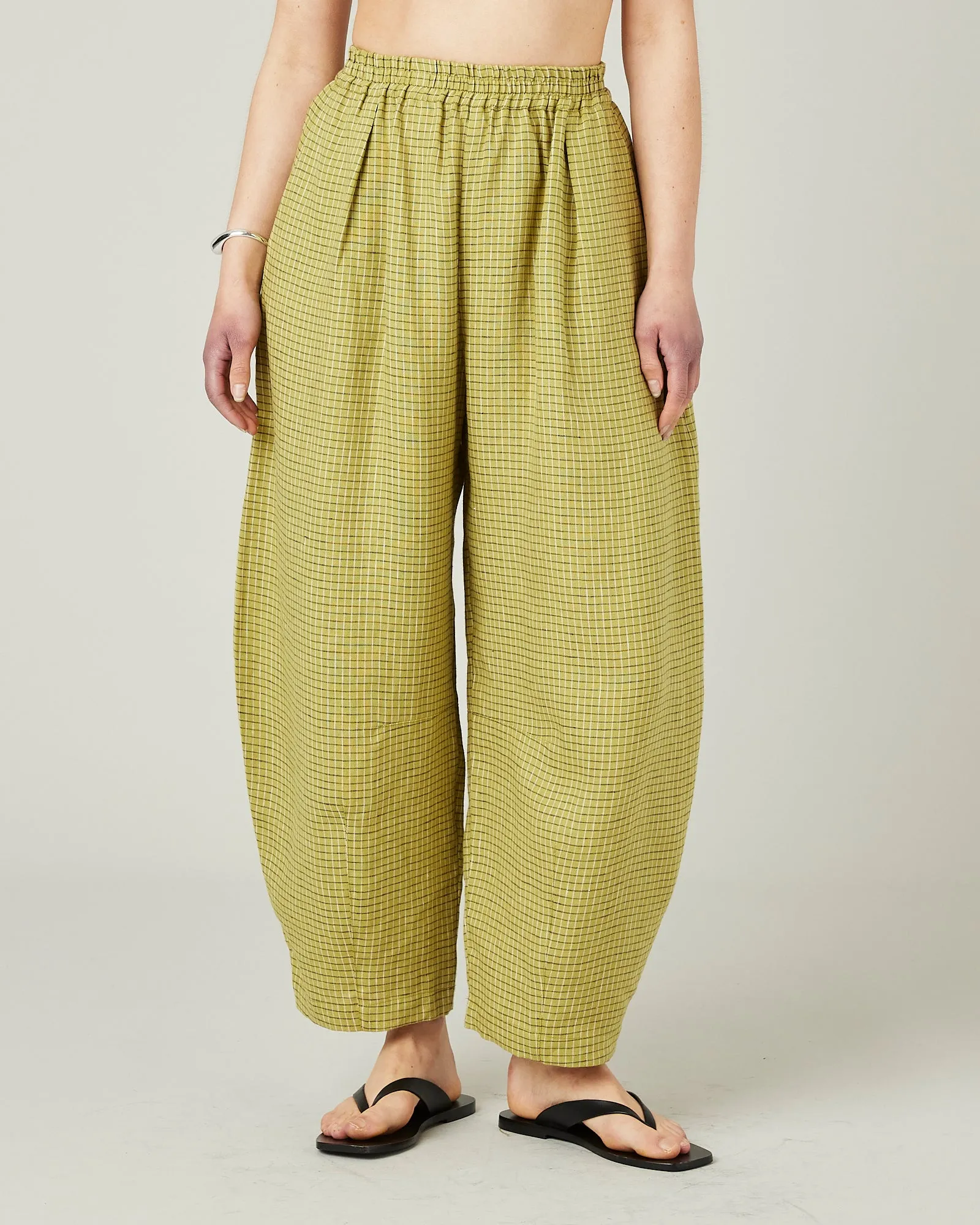 Daisy Green Mini Grid Linen Trousers sold by Beyond Nine product image thumbnail 2
