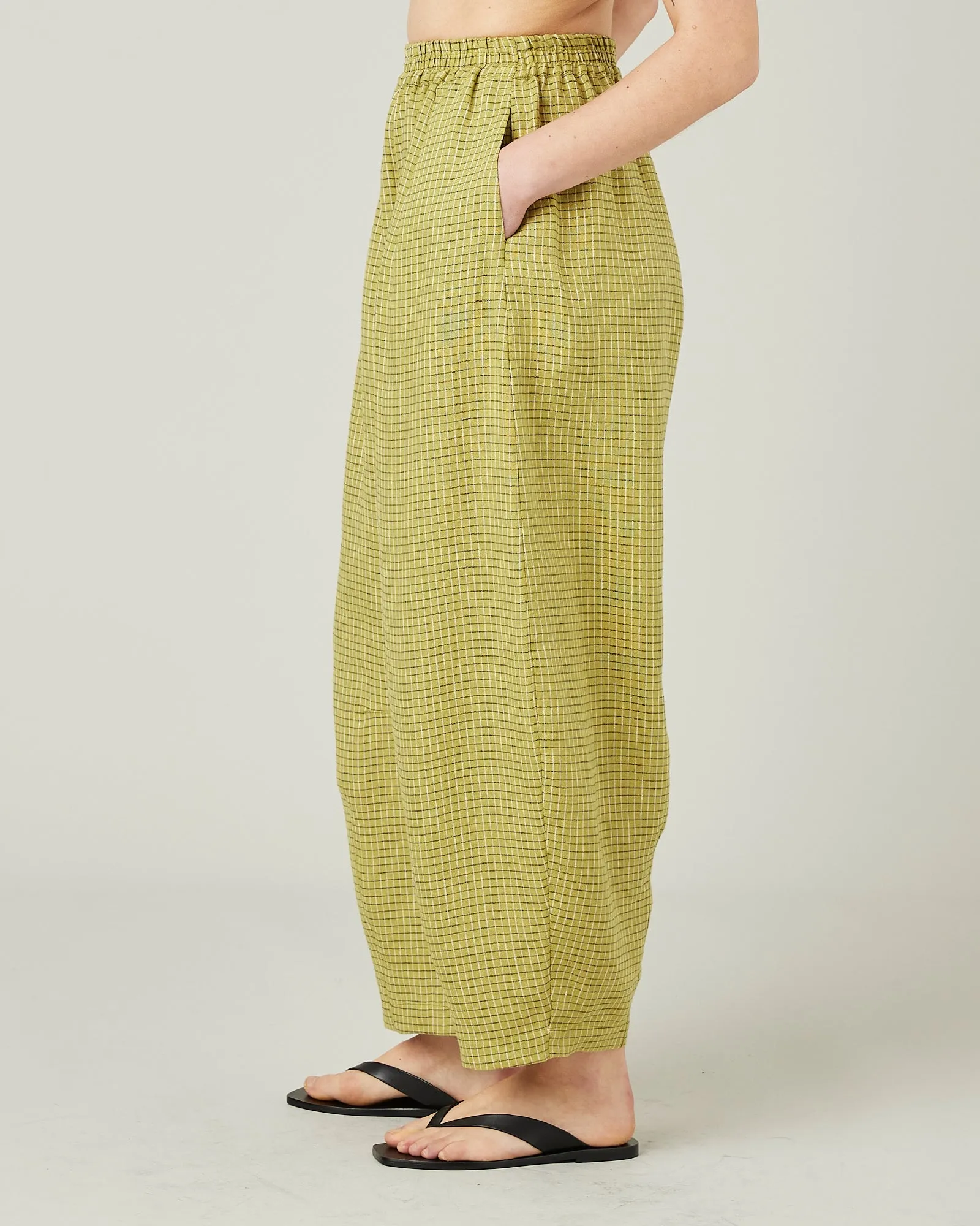 Daisy Green Mini Grid Linen Trousers sold by Beyond Nine product image thumbnail 3