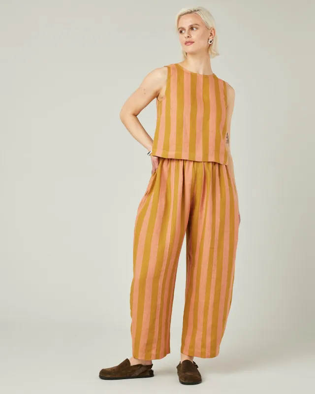 Mabel Pollen Stripe Linen Trousers sold by Beyond Nine