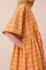 Neve Sherbet Check Cotton Linen Dress sold by Beyond Nine