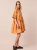 Neve Sherbet Check Cotton Linen Dress sold by Beyond Nine